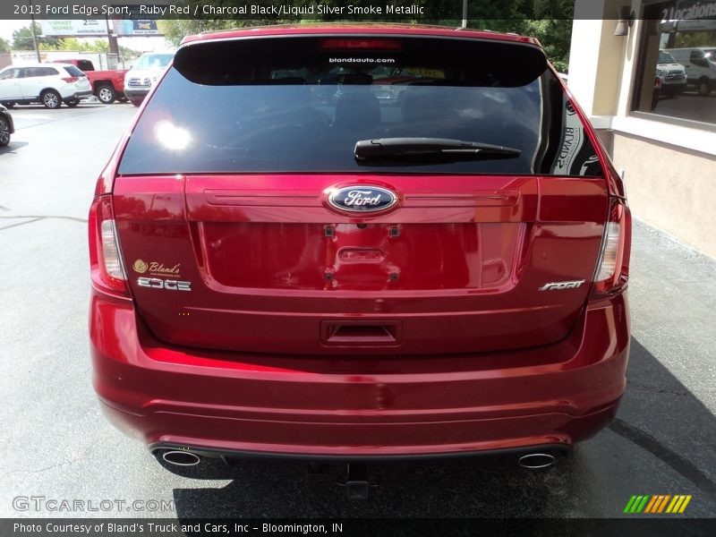 Ruby Red / Charcoal Black/Liquid Silver Smoke Metallic 2013 Ford Edge Sport