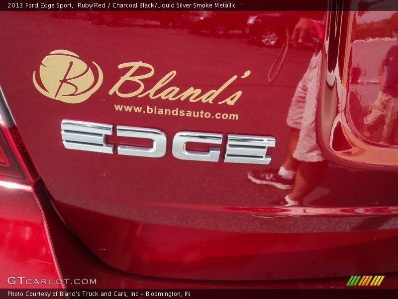 Ruby Red / Charcoal Black/Liquid Silver Smoke Metallic 2013 Ford Edge Sport