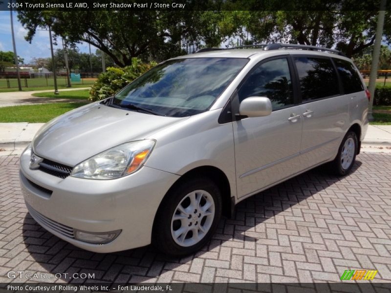 Silver Shadow Pearl / Stone Gray 2004 Toyota Sienna LE AWD