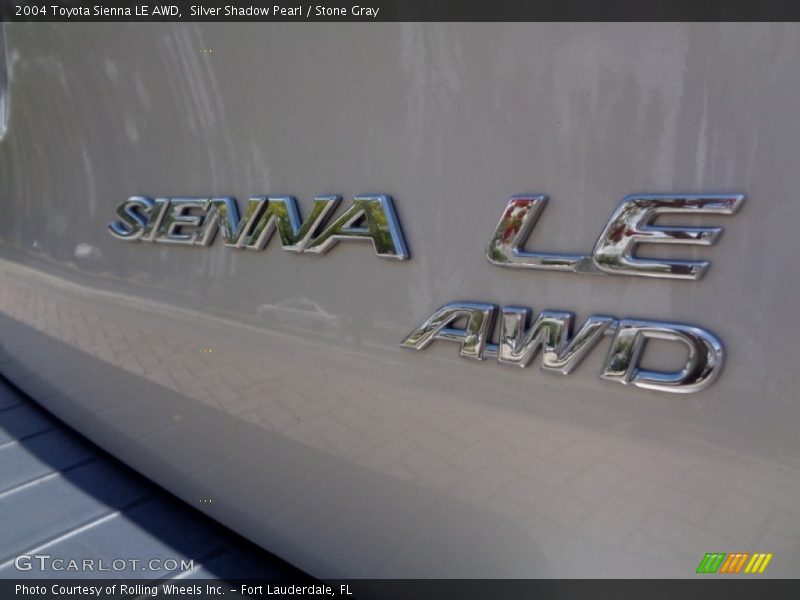 Silver Shadow Pearl / Stone Gray 2004 Toyota Sienna LE AWD