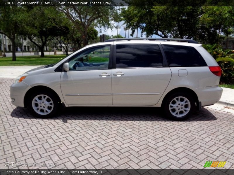 Silver Shadow Pearl / Stone Gray 2004 Toyota Sienna LE AWD