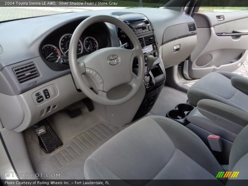 Silver Shadow Pearl / Stone Gray 2004 Toyota Sienna LE AWD