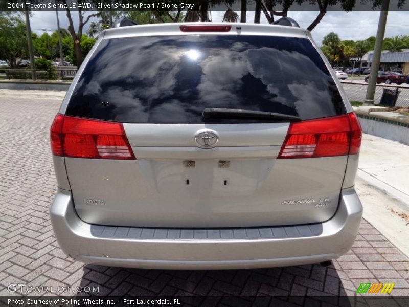 Silver Shadow Pearl / Stone Gray 2004 Toyota Sienna LE AWD