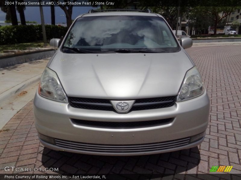 Silver Shadow Pearl / Stone Gray 2004 Toyota Sienna LE AWD