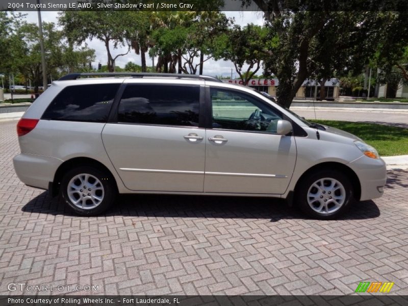 Silver Shadow Pearl / Stone Gray 2004 Toyota Sienna LE AWD