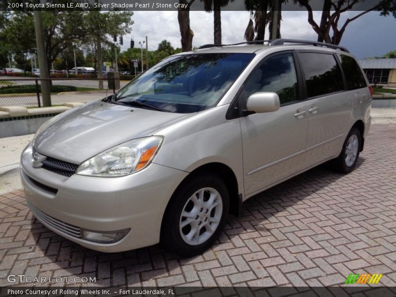 Silver Shadow Pearl / Stone Gray 2004 Toyota Sienna LE AWD
