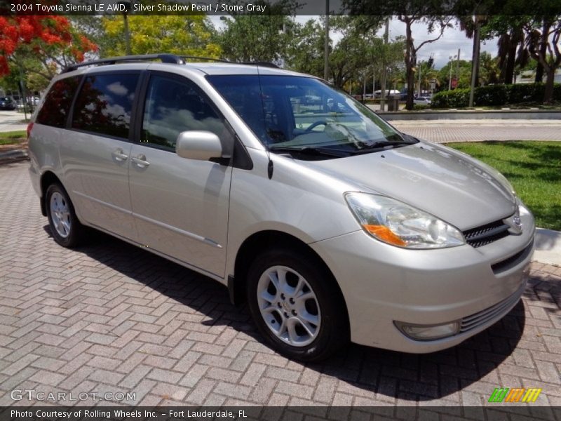 Silver Shadow Pearl / Stone Gray 2004 Toyota Sienna LE AWD