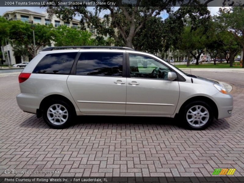 Silver Shadow Pearl / Stone Gray 2004 Toyota Sienna LE AWD