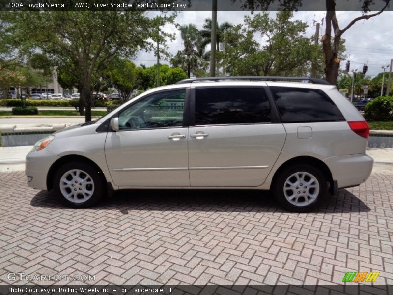 Silver Shadow Pearl / Stone Gray 2004 Toyota Sienna LE AWD