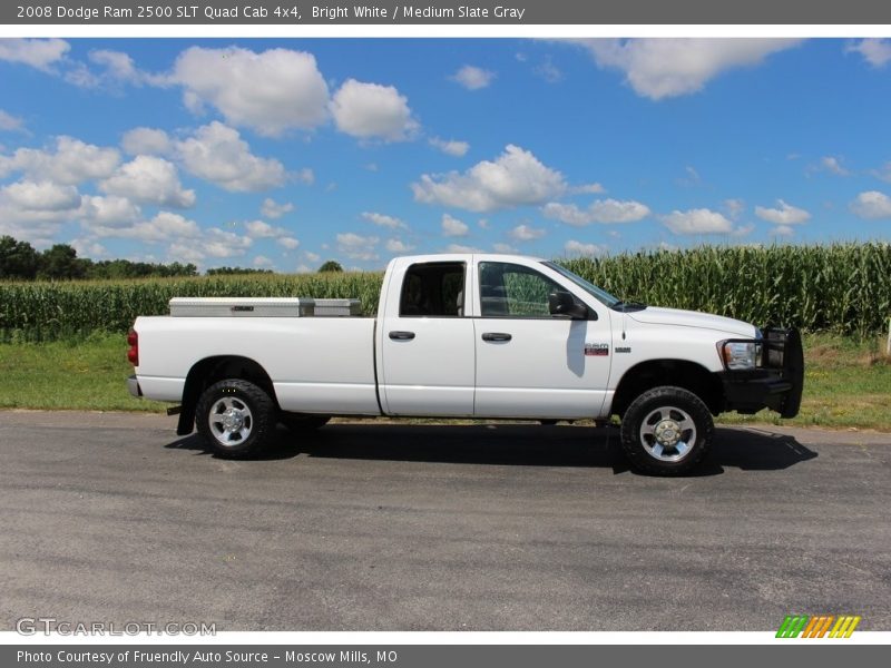 Bright White / Medium Slate Gray 2008 Dodge Ram 2500 SLT Quad Cab 4x4