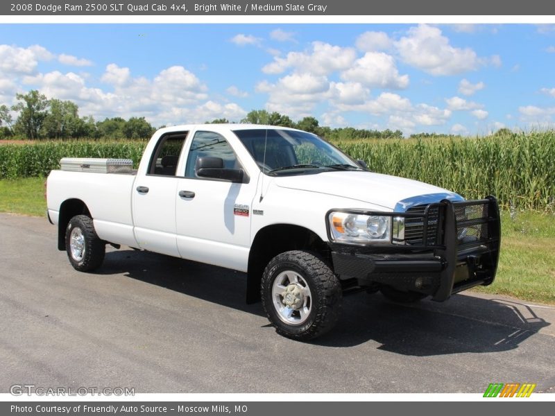 Bright White / Medium Slate Gray 2008 Dodge Ram 2500 SLT Quad Cab 4x4