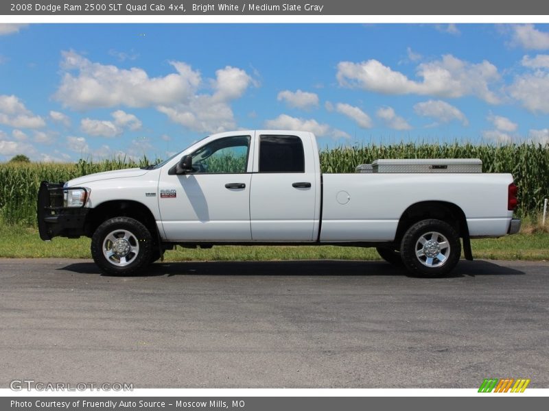Bright White / Medium Slate Gray 2008 Dodge Ram 2500 SLT Quad Cab 4x4