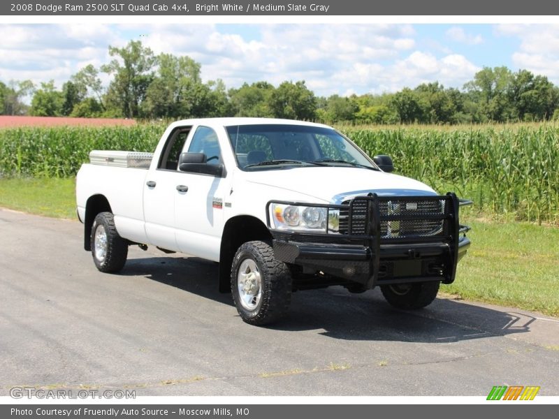 Bright White / Medium Slate Gray 2008 Dodge Ram 2500 SLT Quad Cab 4x4