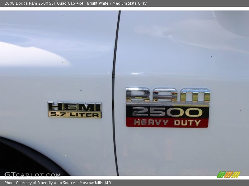 Bright White / Medium Slate Gray 2008 Dodge Ram 2500 SLT Quad Cab 4x4