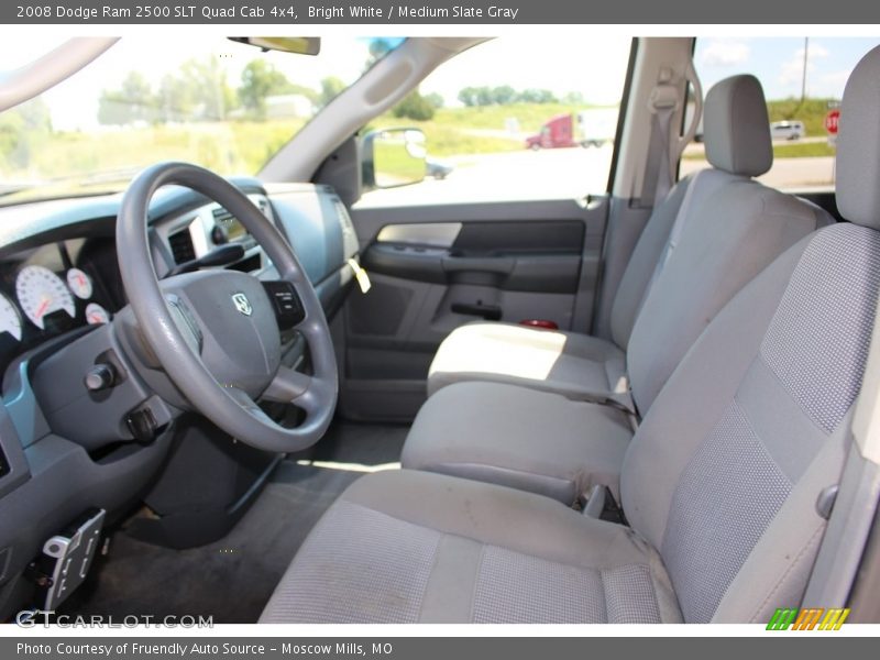 Bright White / Medium Slate Gray 2008 Dodge Ram 2500 SLT Quad Cab 4x4