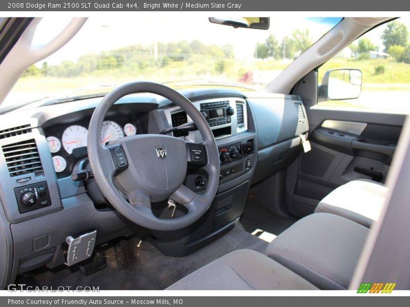 Bright White / Medium Slate Gray 2008 Dodge Ram 2500 SLT Quad Cab 4x4