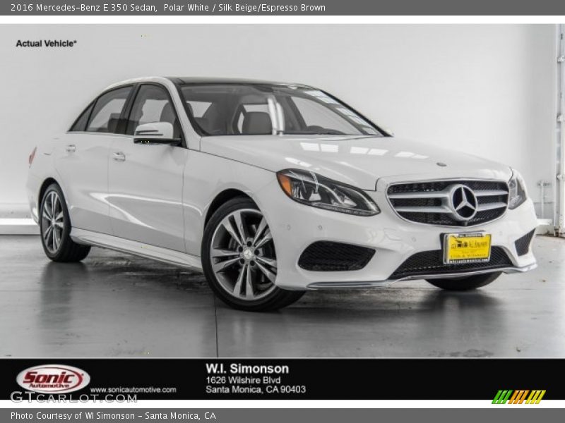 Polar White / Silk Beige/Espresso Brown 2016 Mercedes-Benz E 350 Sedan