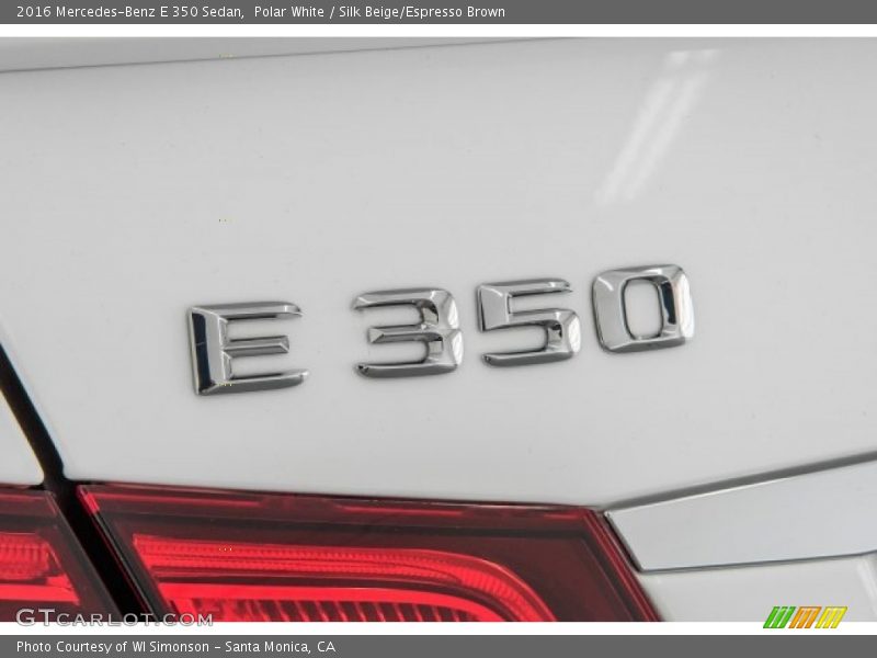 Polar White / Silk Beige/Espresso Brown 2016 Mercedes-Benz E 350 Sedan