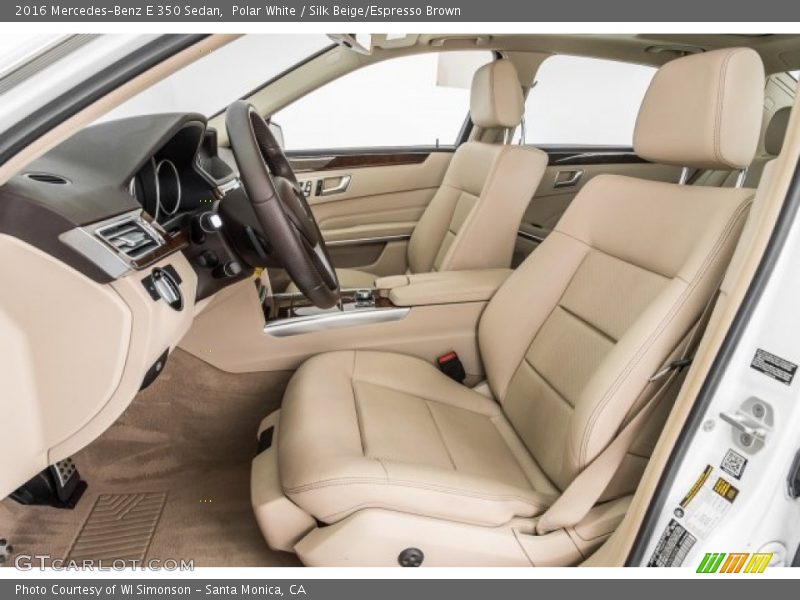 Polar White / Silk Beige/Espresso Brown 2016 Mercedes-Benz E 350 Sedan
