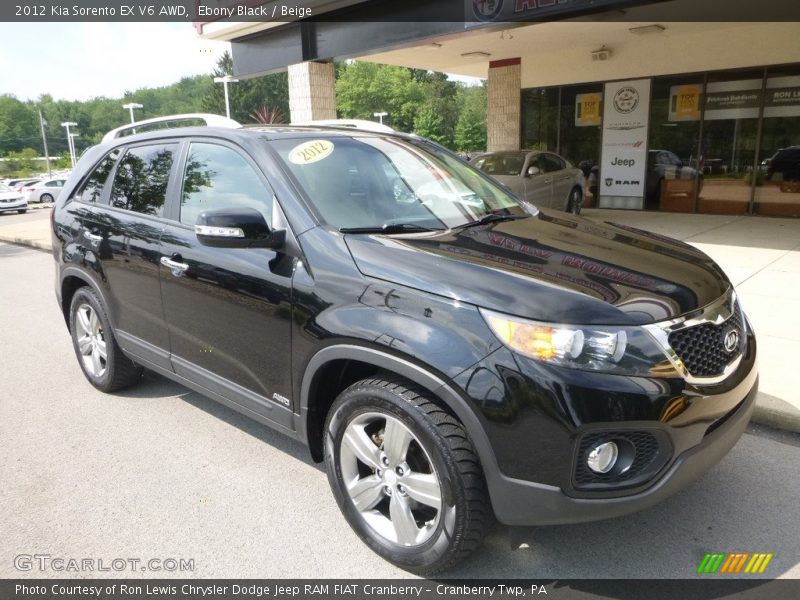 Ebony Black / Beige 2012 Kia Sorento EX V6 AWD