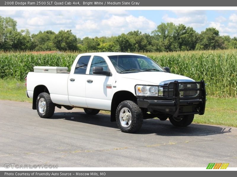 Bright White / Medium Slate Gray 2008 Dodge Ram 2500 SLT Quad Cab 4x4