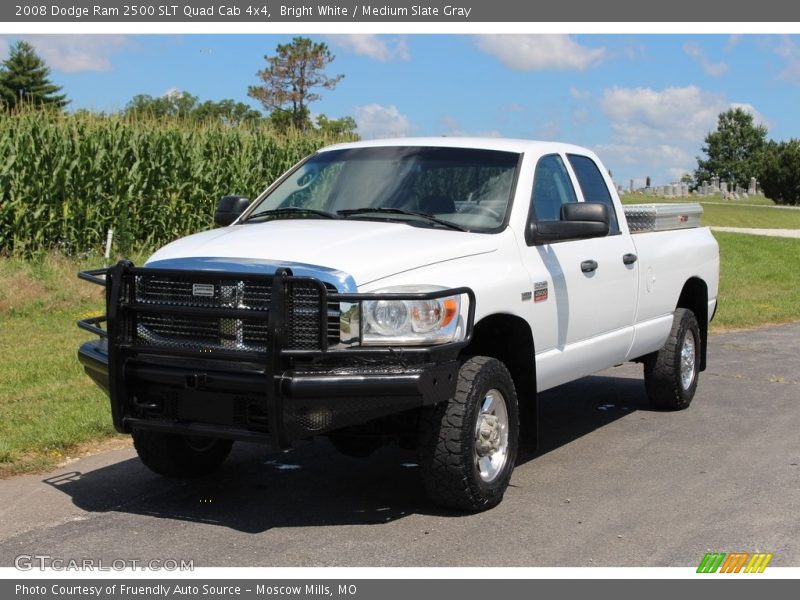 Bright White / Medium Slate Gray 2008 Dodge Ram 2500 SLT Quad Cab 4x4