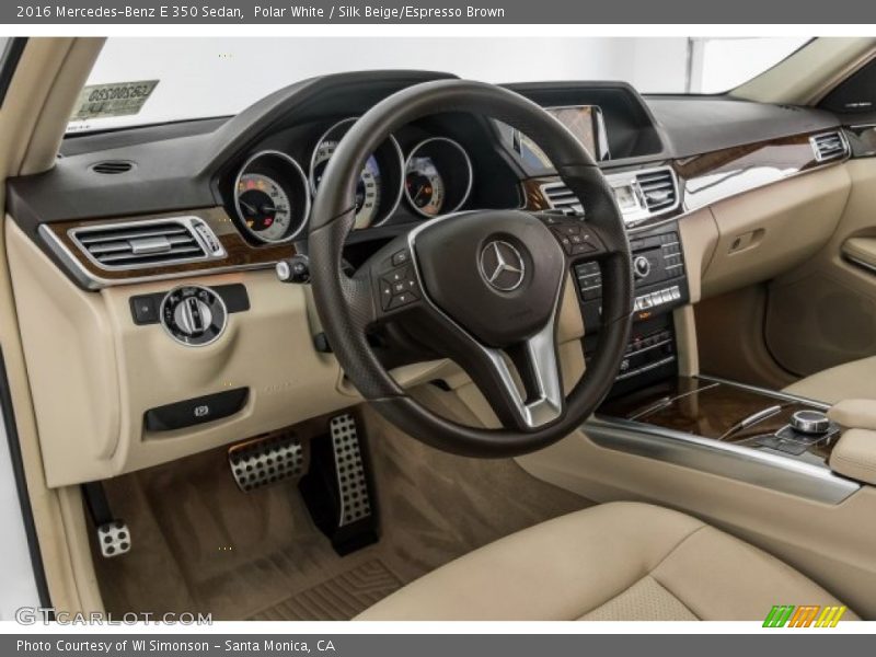 Polar White / Silk Beige/Espresso Brown 2016 Mercedes-Benz E 350 Sedan