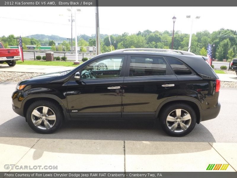 Ebony Black / Beige 2012 Kia Sorento EX V6 AWD