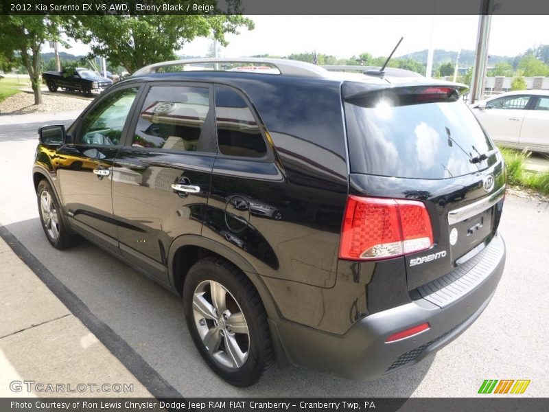 Ebony Black / Beige 2012 Kia Sorento EX V6 AWD