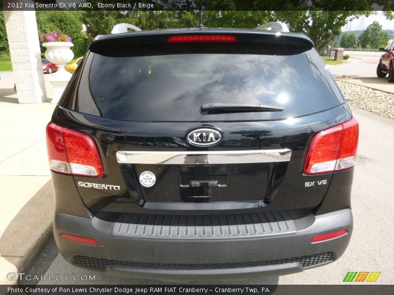 Ebony Black / Beige 2012 Kia Sorento EX V6 AWD