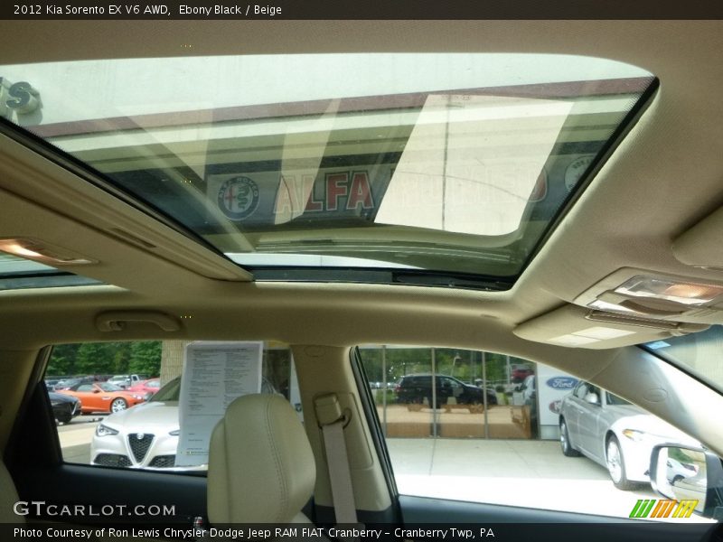 Ebony Black / Beige 2012 Kia Sorento EX V6 AWD