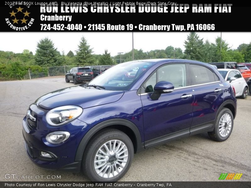 Blu Venezia (Blue Metallic) / Light Pebble Beige/Dark Slate Gray 2017 Fiat 500X Lounge AWD