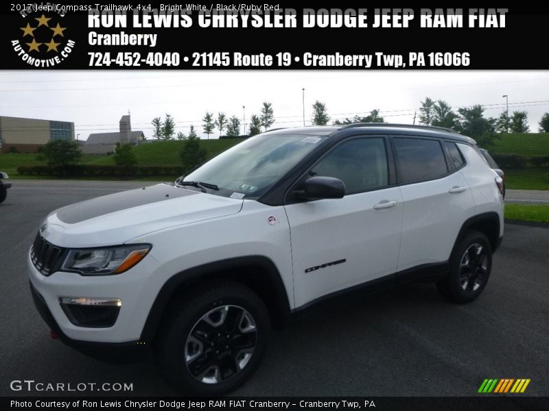 Bright White / Black/Ruby Red 2017 Jeep Compass Trailhawk 4x4