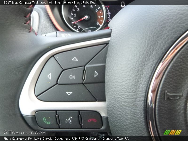 Bright White / Black/Ruby Red 2017 Jeep Compass Trailhawk 4x4