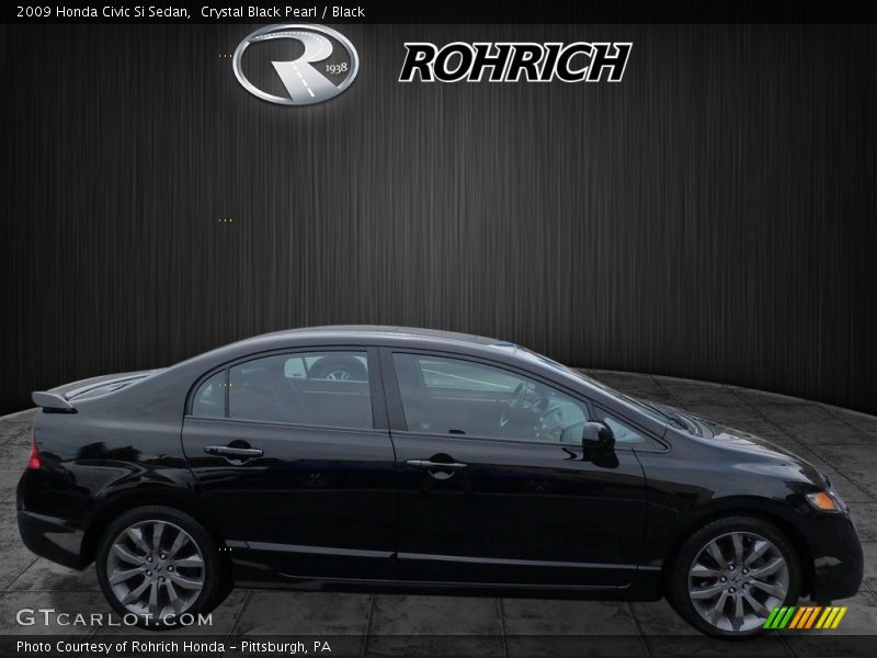 Crystal Black Pearl / Black 2009 Honda Civic Si Sedan