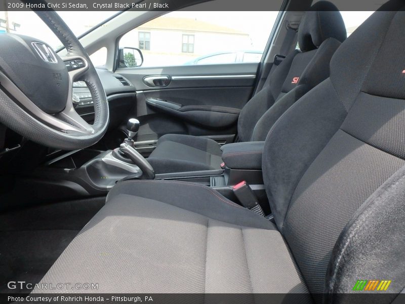 Crystal Black Pearl / Black 2009 Honda Civic Si Sedan