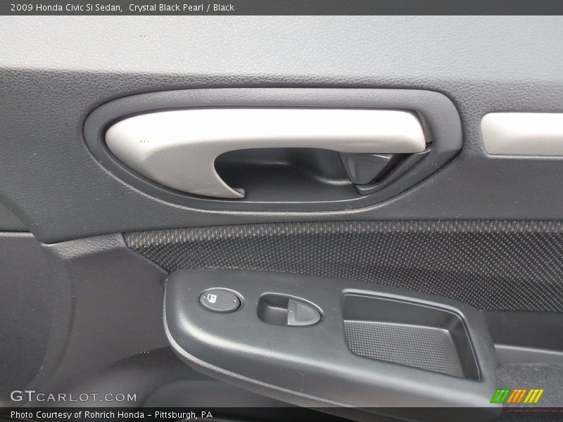 Crystal Black Pearl / Black 2009 Honda Civic Si Sedan
