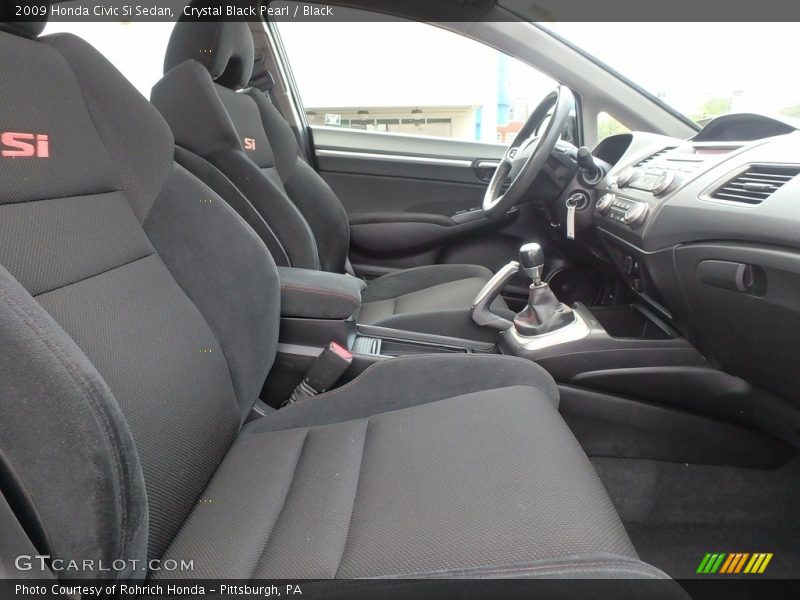Crystal Black Pearl / Black 2009 Honda Civic Si Sedan