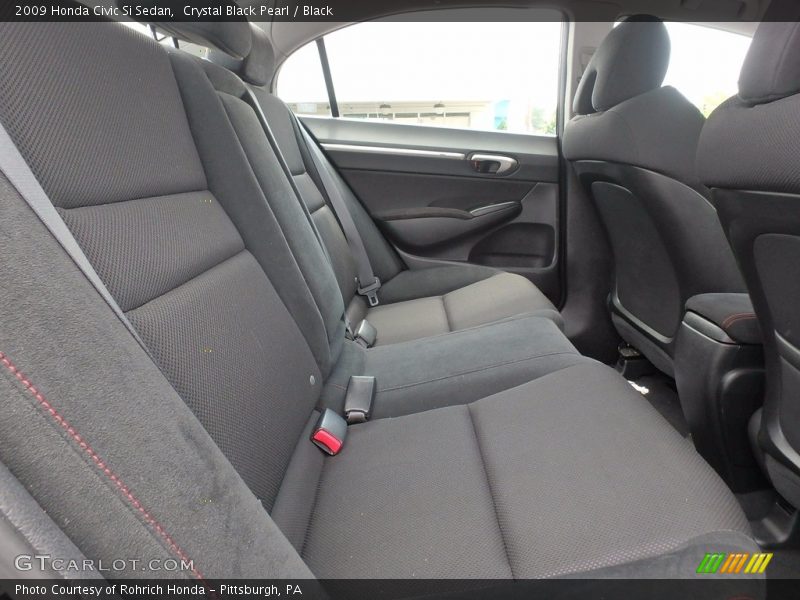 Crystal Black Pearl / Black 2009 Honda Civic Si Sedan