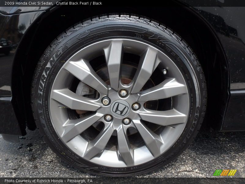Crystal Black Pearl / Black 2009 Honda Civic Si Sedan
