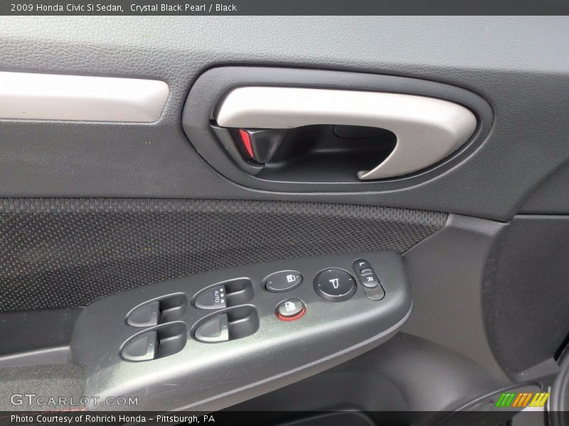 Crystal Black Pearl / Black 2009 Honda Civic Si Sedan