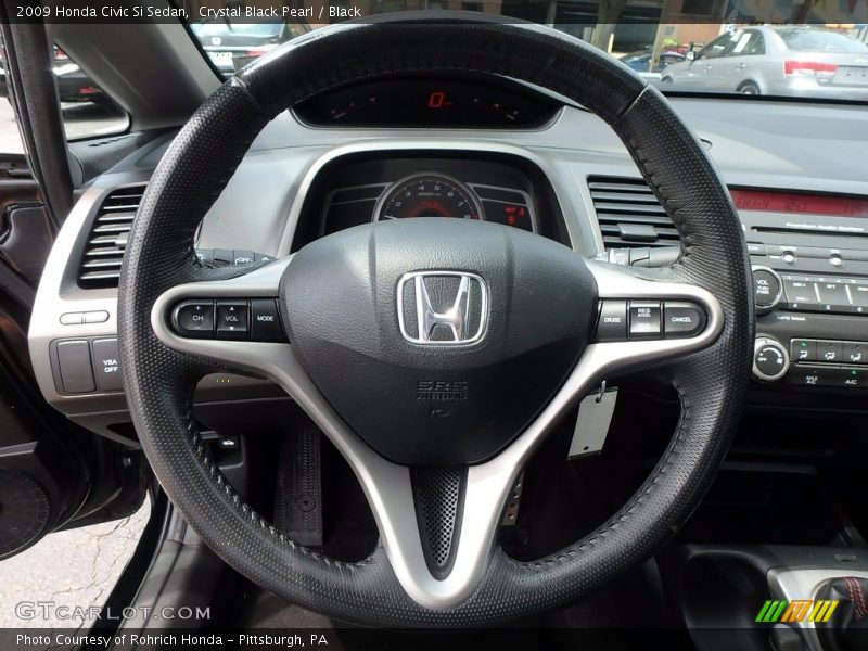 Crystal Black Pearl / Black 2009 Honda Civic Si Sedan