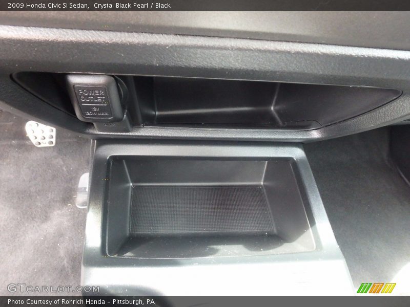 Crystal Black Pearl / Black 2009 Honda Civic Si Sedan