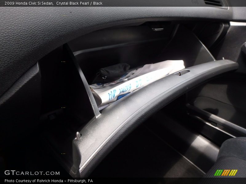 Crystal Black Pearl / Black 2009 Honda Civic Si Sedan