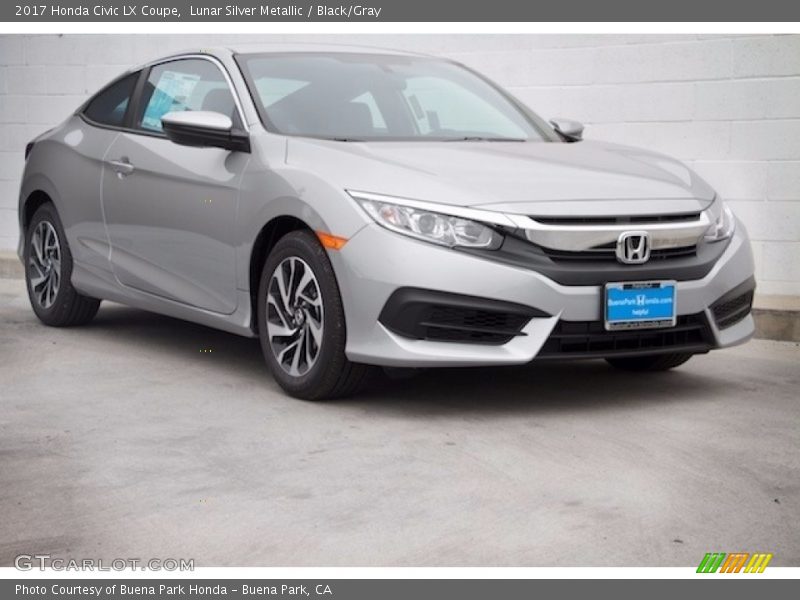 Lunar Silver Metallic / Black/Gray 2017 Honda Civic LX Coupe