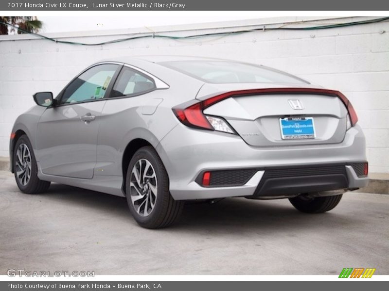 Lunar Silver Metallic / Black/Gray 2017 Honda Civic LX Coupe