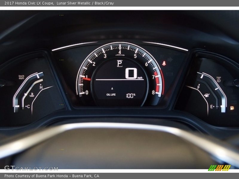 Lunar Silver Metallic / Black/Gray 2017 Honda Civic LX Coupe