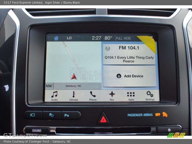 Ingot Silver / Ebony Black 2017 Ford Explorer Limited