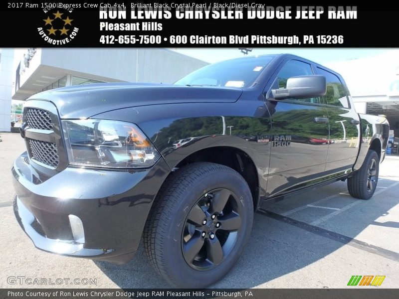 Brilliant Black Crystal Pearl / Black/Diesel Gray 2017 Ram 1500 Express Crew Cab 4x4