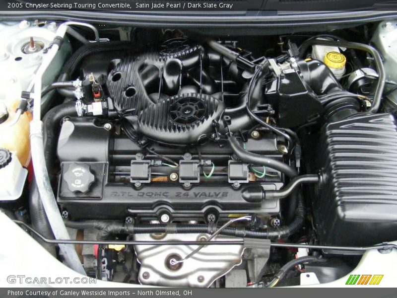 Satin Jade Pearl / Dark Slate Gray 2005 Chrysler Sebring Touring Convertible